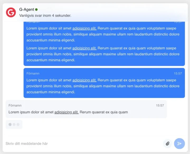 Chattkonversation med G-Agent