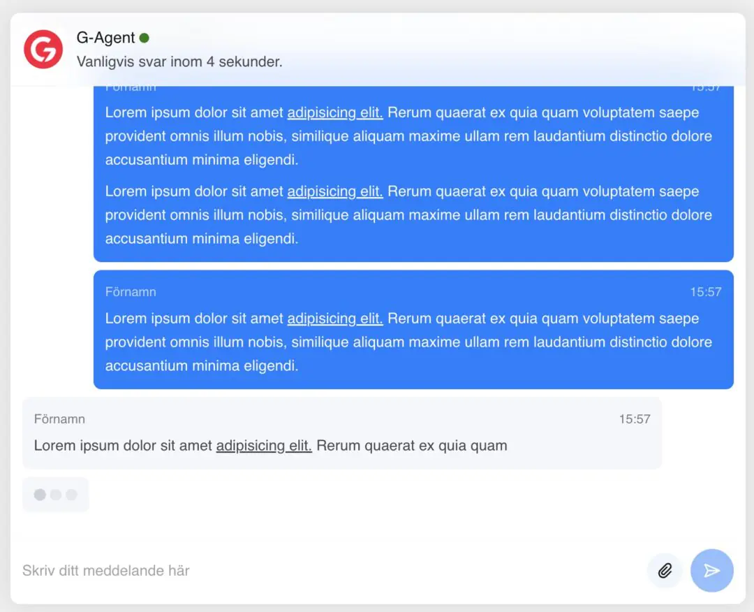 Chattkonversation med G-Agent